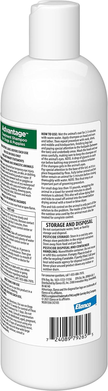 12 Oz Flea & Tick Shampoo for Puppies & Adult Dogs .